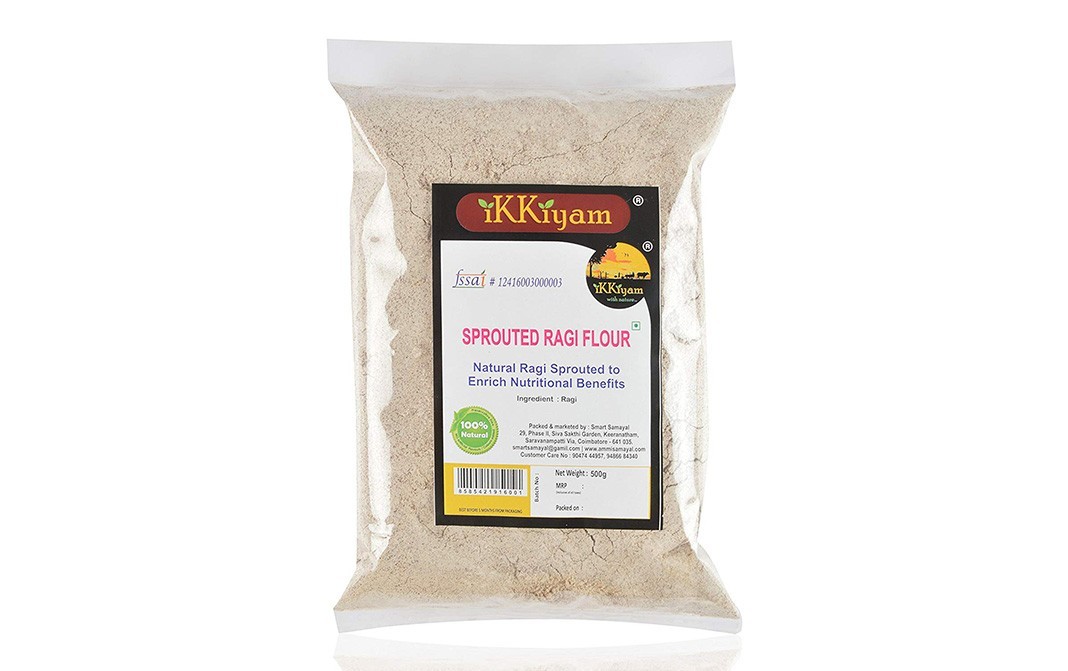 Ikkiyam Sprouted Ragi Flour    Pack  500 grams